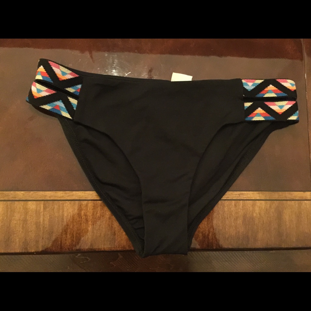 L Space Black Bikini Bottoms With Multi-Size Xs
